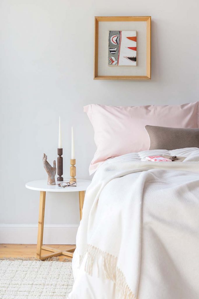 pastel bed and bed linen