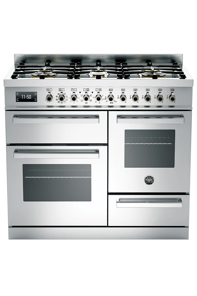 Bertazzoni stainless steel range cooker with gas hob