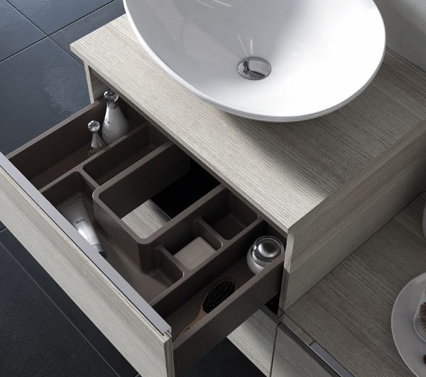 Under-basin unit with drawers
