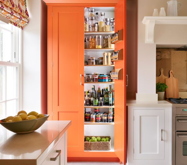 Orange breakfast cupboard