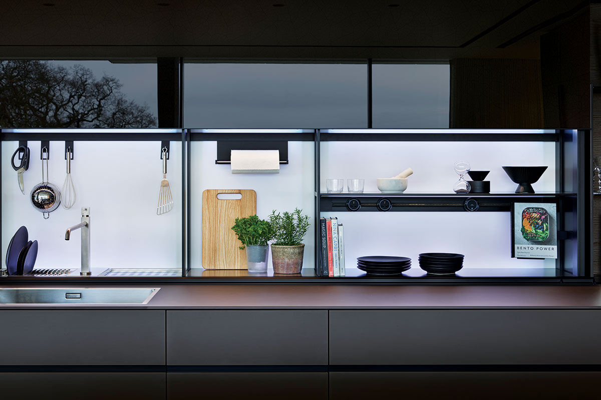 Black eco-friendly kitchen made from glass