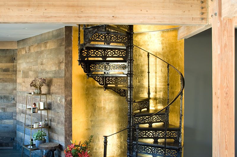 south London warehouse conversion with spiral staircase