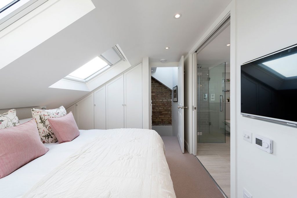 Light Intervention light bedroom scheme, part of our loft conversion ideas feature