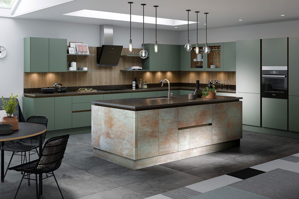 Green-grey Mereway kitchen 