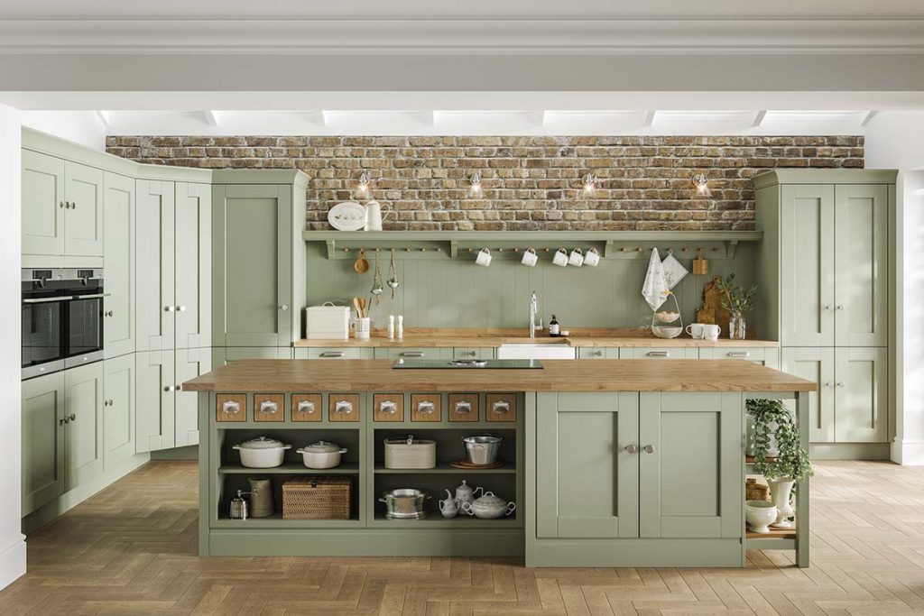 light green kitchen splashback