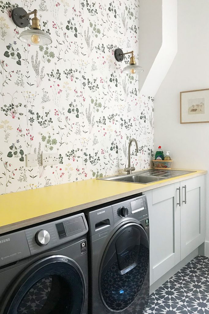 Colourful laundry room