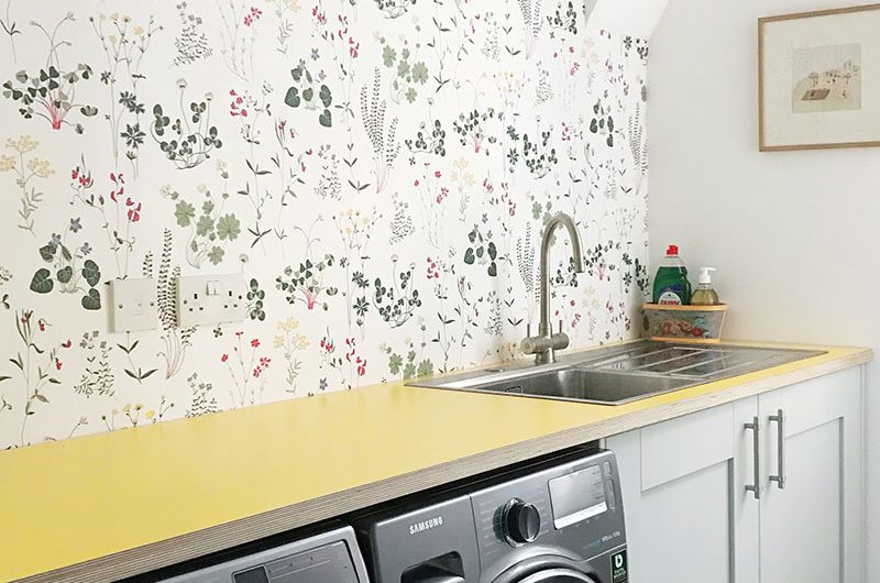 Colourful laundry room