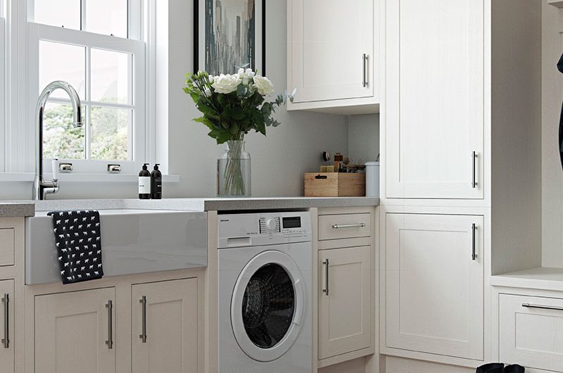 Larder-style units in laundry room