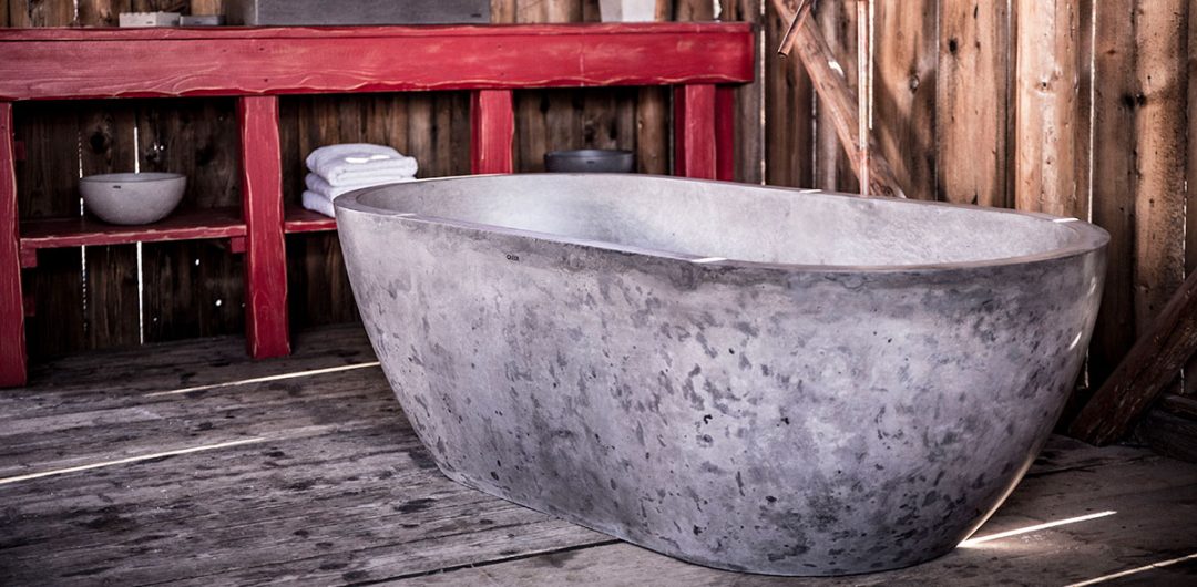 Concrete bathtub