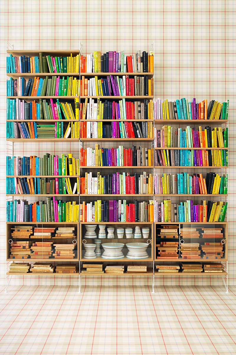 Colourful bookshelf