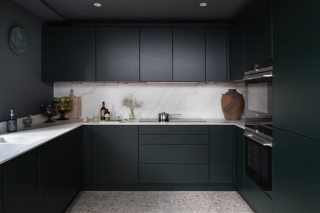 black cabinetry