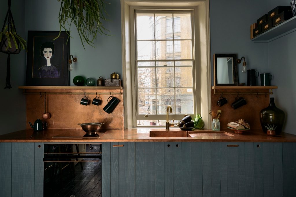 slab-style kitchen cabinets