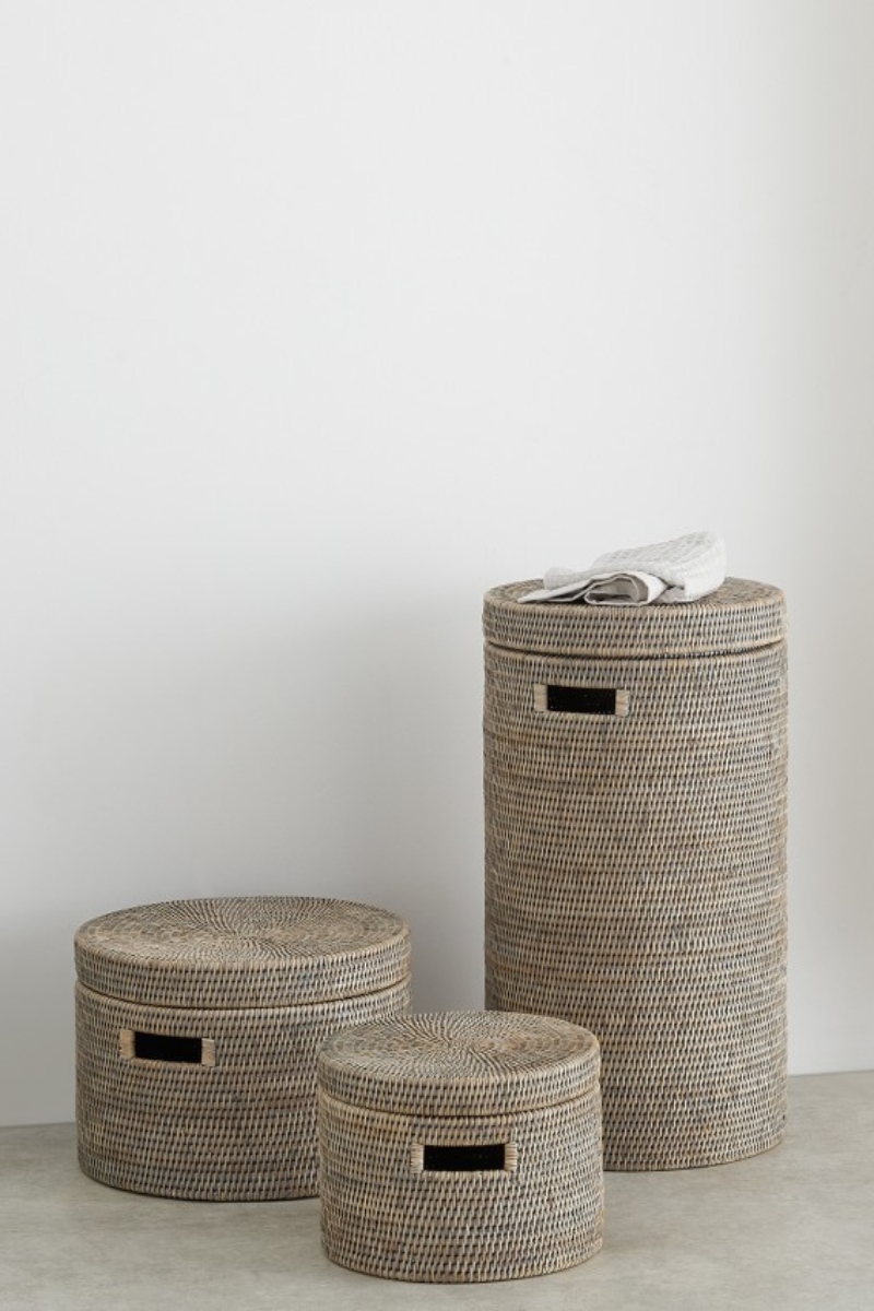 Rattan storage boxes