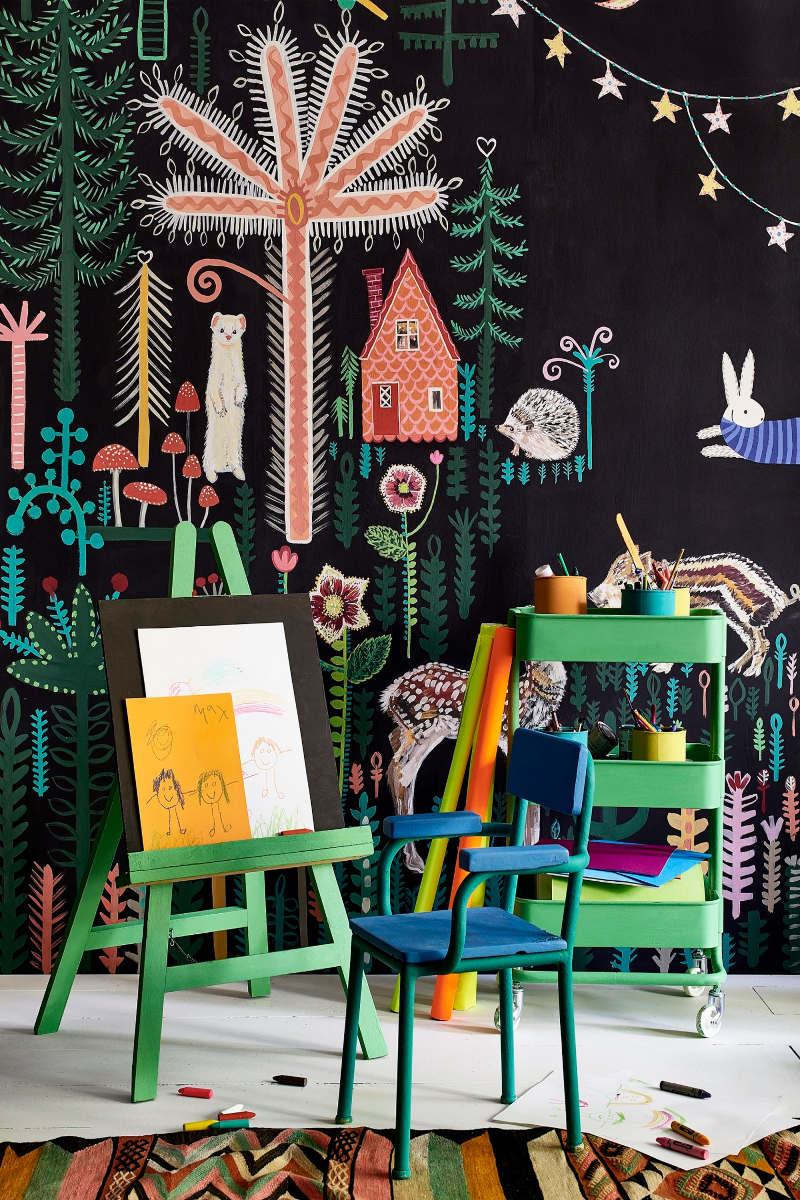 Kids bedroom painted walls