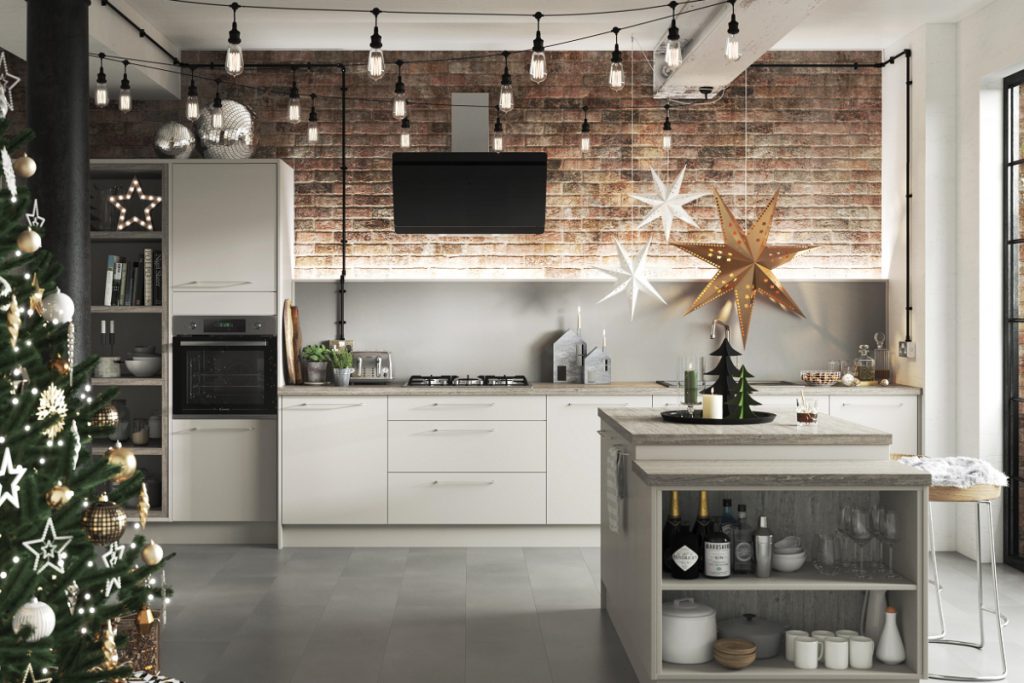 White kitchen with star decorations