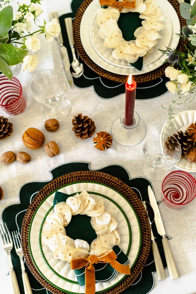 Modern rustic aesthetic with festive napkins
