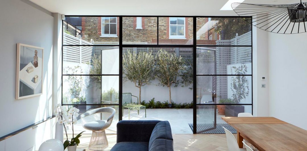 Amazing kitchen extensions with steel-framed doors