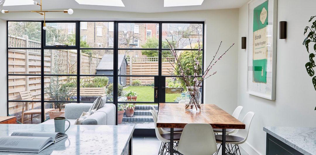 Amazing kitchen extensions with steel-framed doors