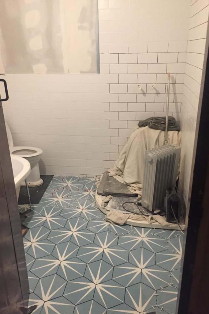 Tiling bathroom