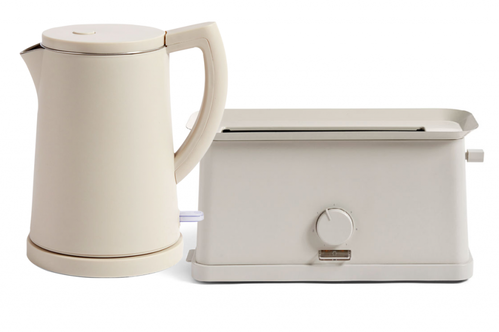 a cream Nest kettle and toaster set