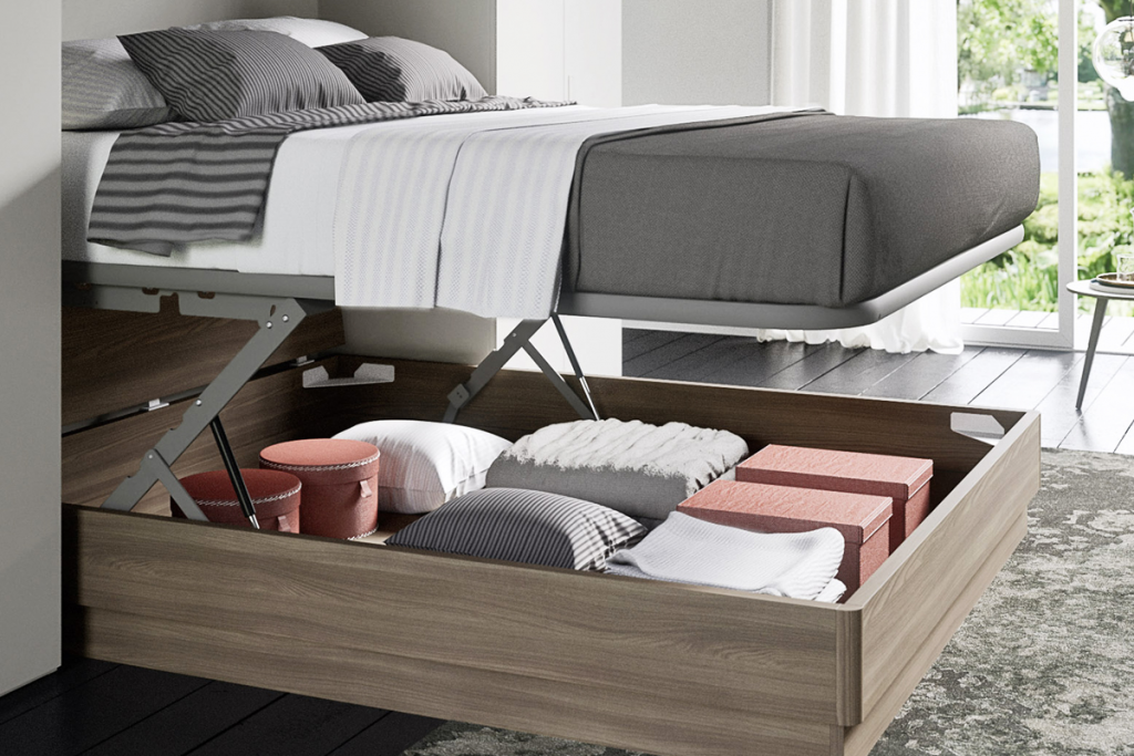 Contemporary storage outlet bed