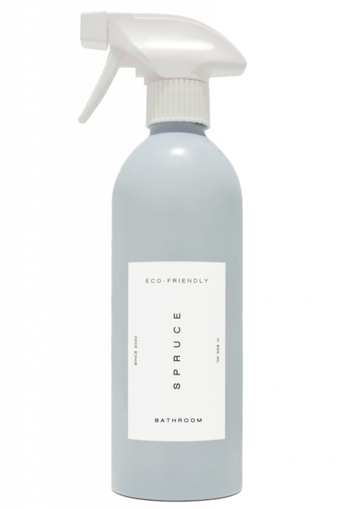 a bottle of Spruce sustainable cleaning spray