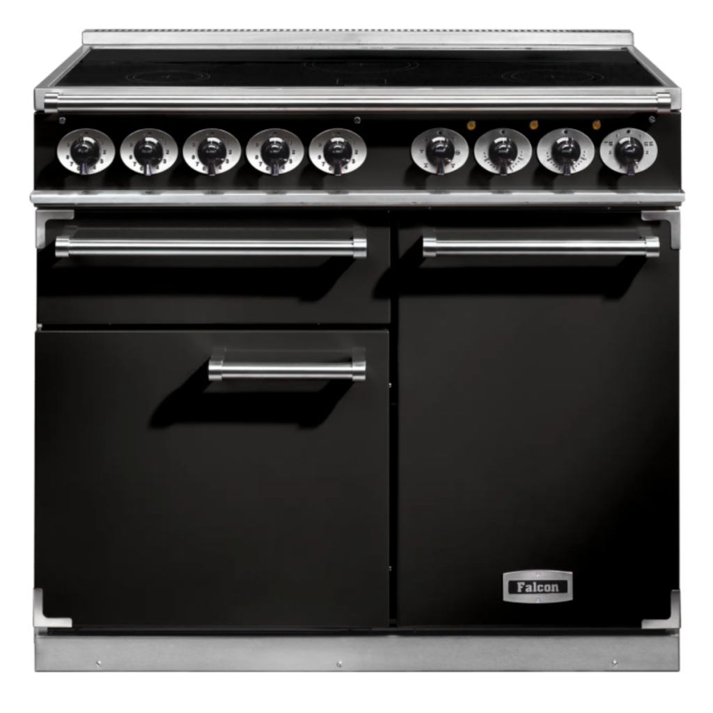 a large black electric range cooker