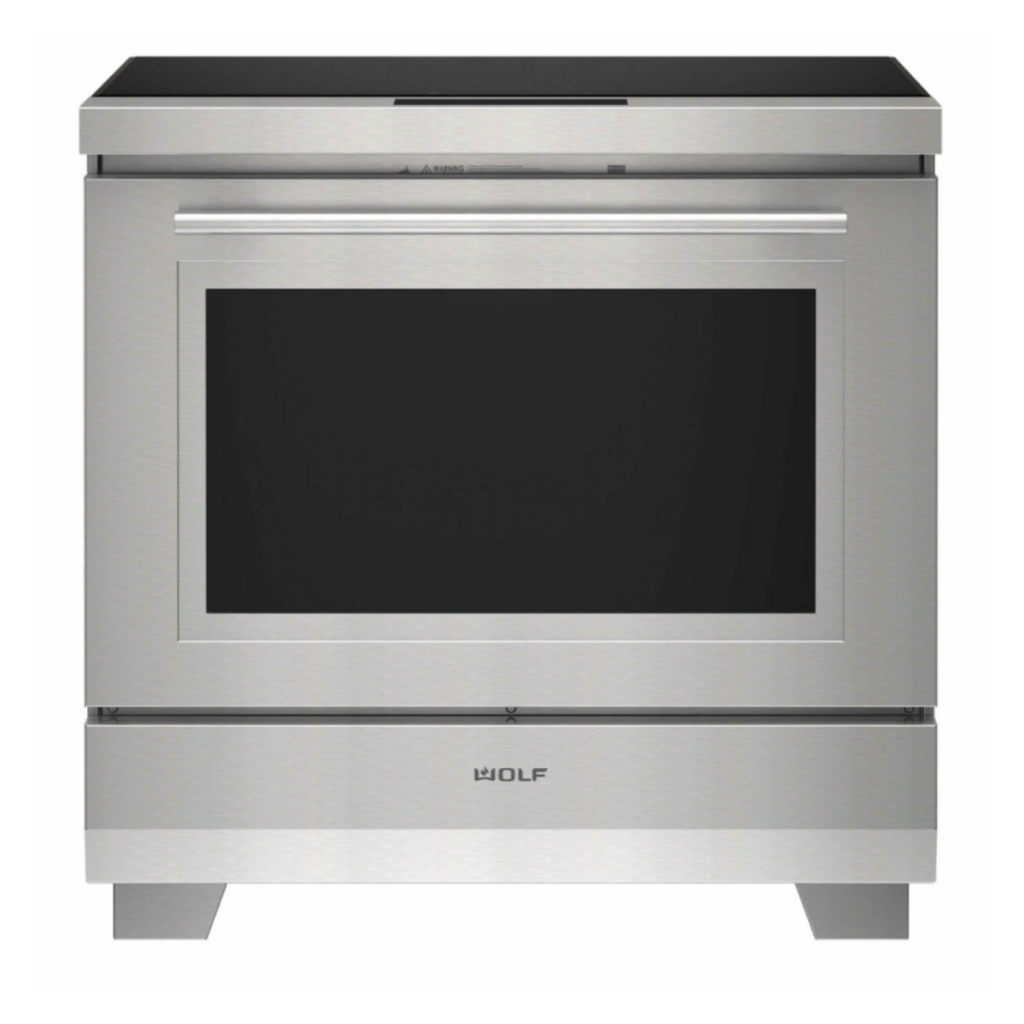 a large silver electric range cooker