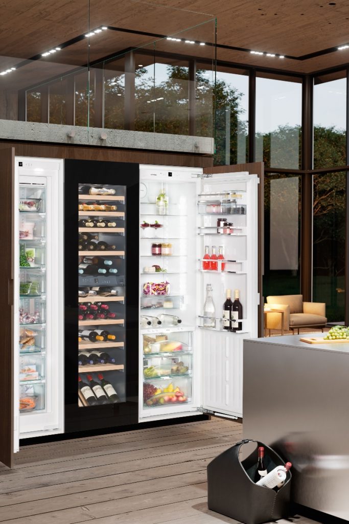 Liebherr twin refrigerator with wine cabinet