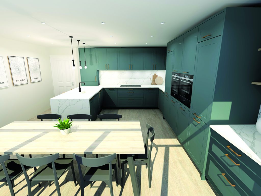 green cabinetry