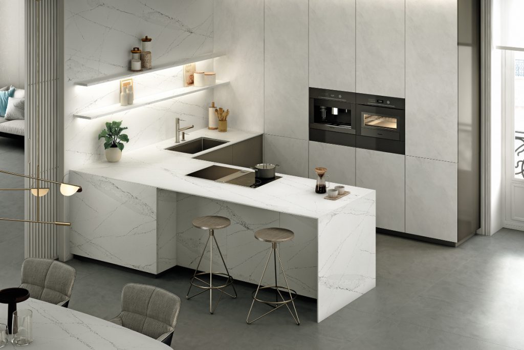 Marble-effect worktops