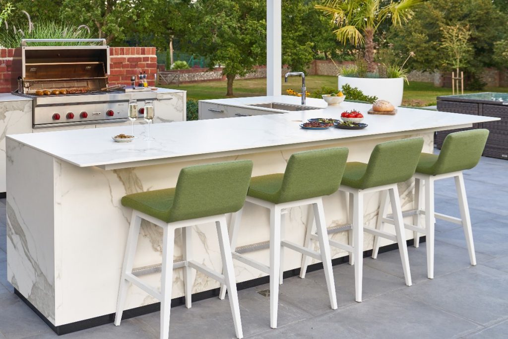 a marble dining set