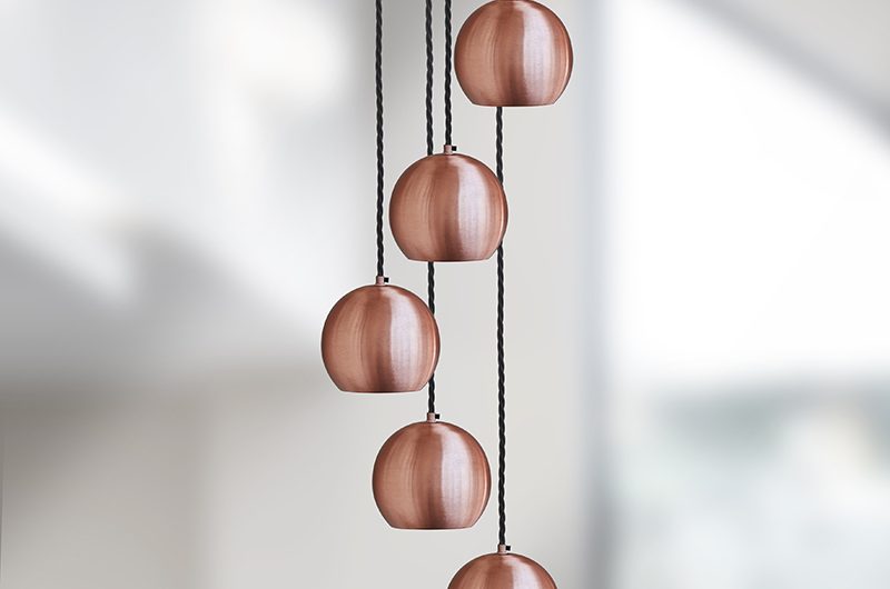globe copper pendants