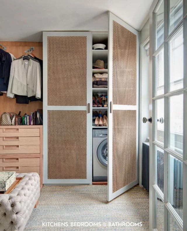 Have you ever thought about moving your laundry upstairs? It’s more common than you realise - and it makes so much sense. No more hauling clothes down to the kitchen and back up again. 🧺⁠
⁠
And creating one is easier than you think! You can convert unused spaces like eaves, expand a bathroom, or even tuck appliances into a dressing room. Just make sure to consider ventilation, heating, and sockets.⁠
⁠
Don't forget to save this inspo!⁠
⁠
📷:⁠
1. @sigmarlondon / @petr_krejci⁠
2. @tba_london / @darrenchung74⁠
3. @martinmooredesign