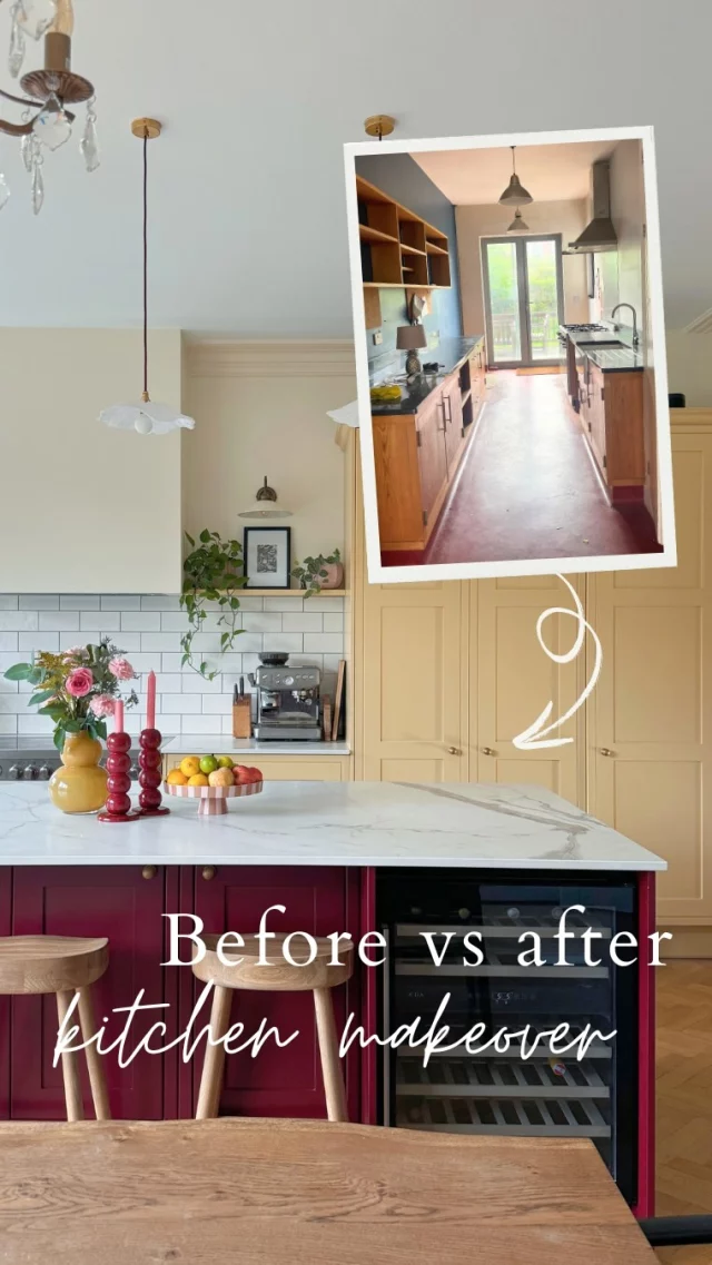 Want a kitchen that’s full of warmth and personality? Lucinda’s Sussex renovation is a brilliant example. ✨

With the help of an architect, she turned two disconnected spaces into one bright, open-plan kitchen with glorious garden views and plenty of charm, from the oak Shaker units in butter yellow, deep burgundy island, to the crackled glaze tiles.

However, it wasn’t always a smooth process - visit the link in our bio to find out more about Lucinda’s renovation journey. 🏡