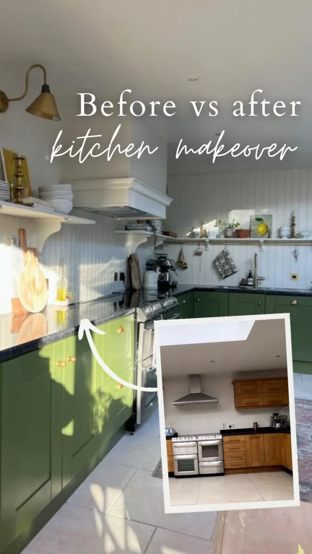 Anna’s budget-friendly kitchen makeover proves you don’t have to rip everything out to create something stunning! 🔨

When she moved in, the kitchen (dating back to 2002) was worn and scratched, but with solid oak cabinetry and a great layout, there was so much potential.

So, she transformed it with green paint, MDF, new hardware, and open shelving for a fresh, new look. And it’s not quite finished yet – but let’s be honest, are we ever truly done with a reno? 💚