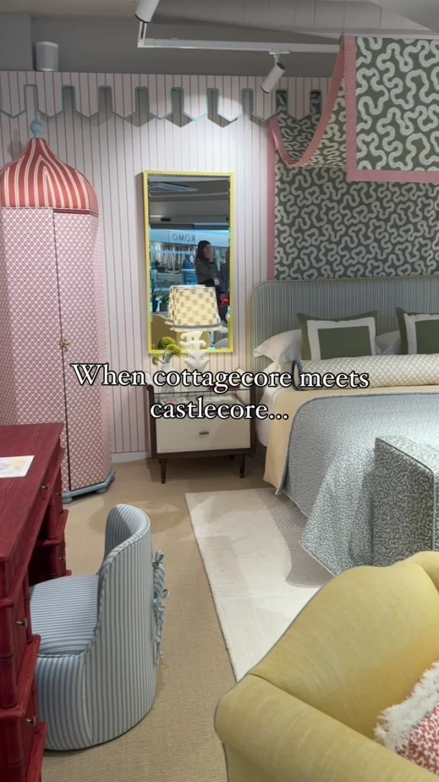 When cottagecore meets the castlecore aesthetic… 🏰🌸

This dreamy bedroom is where fairytale flair meets cosy charm. From stripey wallpaper, a patterned canopy, and even a cabinet just for your robe! 

Do you love it as much as we do? ✨ 

#cottagecore #cottagecoreaesthetic #castlecore #castlecoreaesthetic #bedroomdesign #bedroommakeover #bedroomstyling #bedroominspiration #bedroomgoals