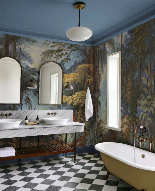 Tired of staring at a plain white bathroom ceiling? 🫧⁠
⁠
It’s time to turn that often-overlooked wall into the perfect backdrop for a relaxing soak or a revitalising shower! ⁠
⁠
Visit the link in bio to achieve this look. 🔗⁠
⁠
📷:⁠
1. @byhaleys⁠
2. @laurastephensid / @printsisters_archive⁠
3. @woodchipandmagnolia⁠
4. @simplybathroomsltd⁠
5. @mylands_london⁠
6. @cphartbathrooms / @matthewwilliamson